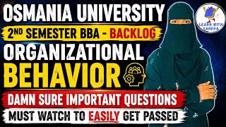 Degree semester-2 backlog Organisational Behaviour important questions | 2nd sem BBA ob questions💯✅