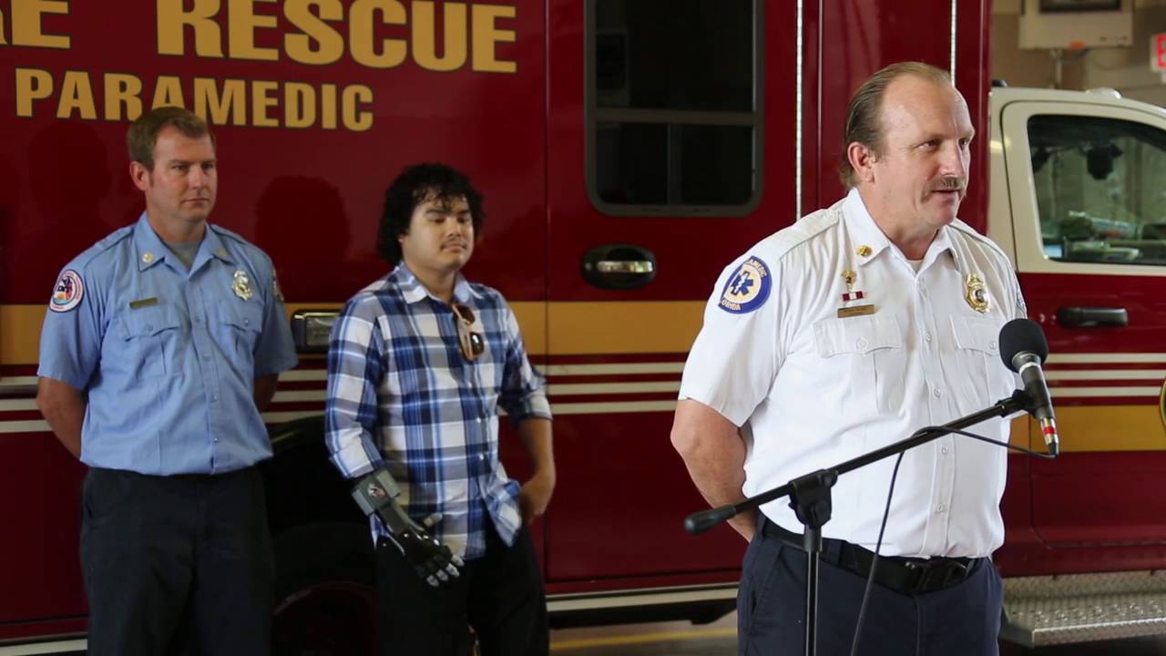 Orange County Firefighters Meet Recovered Burn Victim Rescued From ...