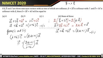 Question #35 - NIMCET 2020 | Previous Year NIMCET Question Paper Solution | NITsbits NIMCET Coaching