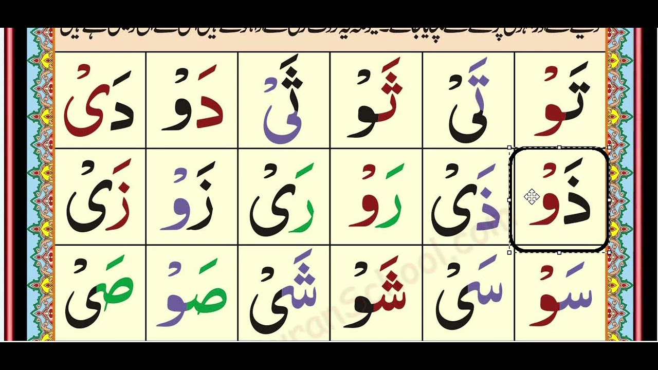 Quaida Lesson NO.14 in Urdu (نورانی قاعدہ سبق نمبر 14) Hrof e Leen و ی ...