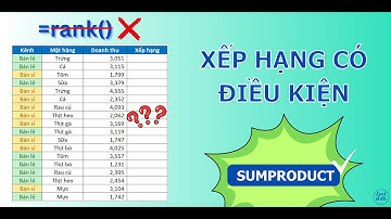 Xếp hạng có điều kiện trong Excel với SUMPRODUCT