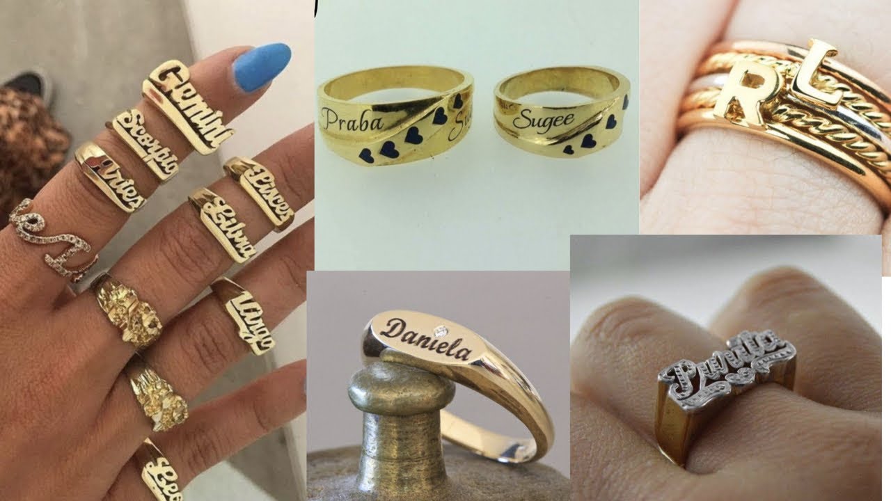 Customised Couple Ring | Gold Ring | Name & date Engraving | Engagement Ring  | Wedding Ring - YouTube