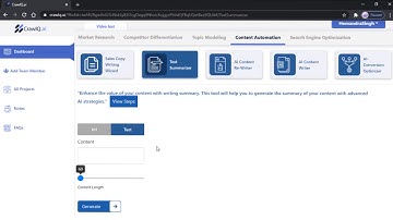 Text Summarizer feature description