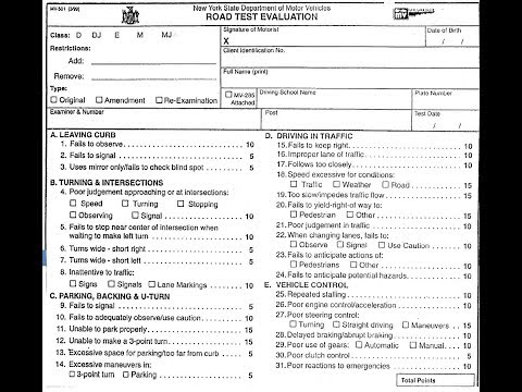 understanding the dmv score sheet youtube driving performance evaluation score sheet