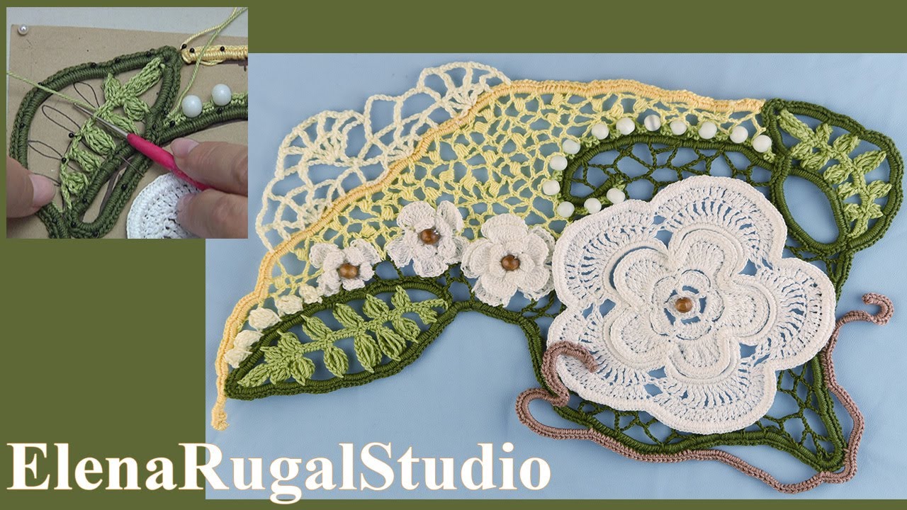 НЕЖНОЕ и КРАСИВОЕ полотно в ИРЛАНДСКОЙ ТЕХНИКЕ/Вяжем крючком сеточку и интересные приёмы
