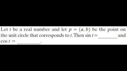 Let t be a real number and let p = (a,b) b e the point