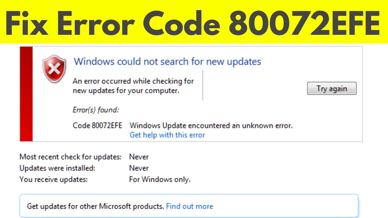 Windows 7 업데이트 오류 80072efe 수정 | 오류 코드 80072EFE 문제 수정됨