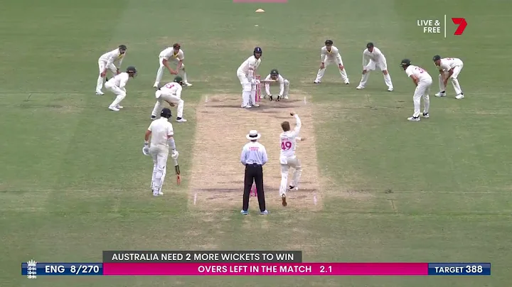 Steve Smith bowlinggets the wicket of jack leach a...