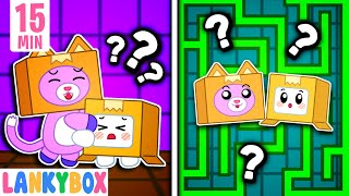 LankyBox Escapes the Rainbow Maze  Creative Puzzle Obstacles | LankyBox Channel Kids Cartoon