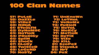 100 Clan Name Ideas