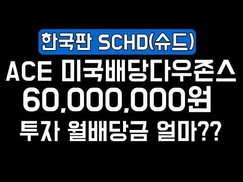 미국배당다우존스 ETF 6,000만원 투자 배당금 얼마??