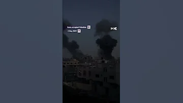 Large Explosion As Israel Strikes Gaza City 