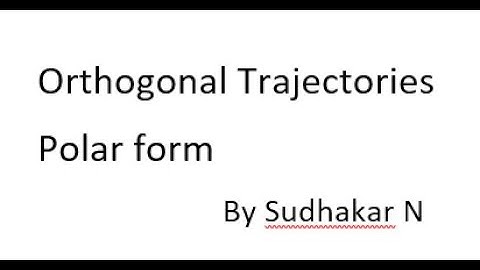 Orthogonal Trajectories- polar form