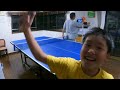 国際規格フルサイズ卓球台をリビングルームに置くとこうなる！　そろそろ勝てなくなってきた　自宅で卓球　梅雨でも毎日運動