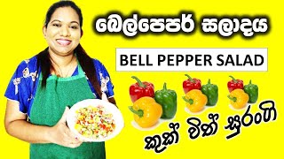 Bell Pepper Salad බෙල් පෙපර් සලාදය Sinhala Cooking Video Bell Pepper Recipe