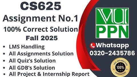 CS625 Assignment 1 100% Correct Solution Fall 2025 CS625 Assignment 1  Solution 2025 #cs625 #vuppn