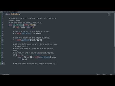 Leetcode 222. Count Complete Tree Nodes in Python | Python Leetcode | Python Coding Tutorial | ASMR