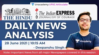 28 June 2021 | UPSC CSE/IAS | The Hindu Daily News Analysis | Current Affairs by Deepanshu Singh