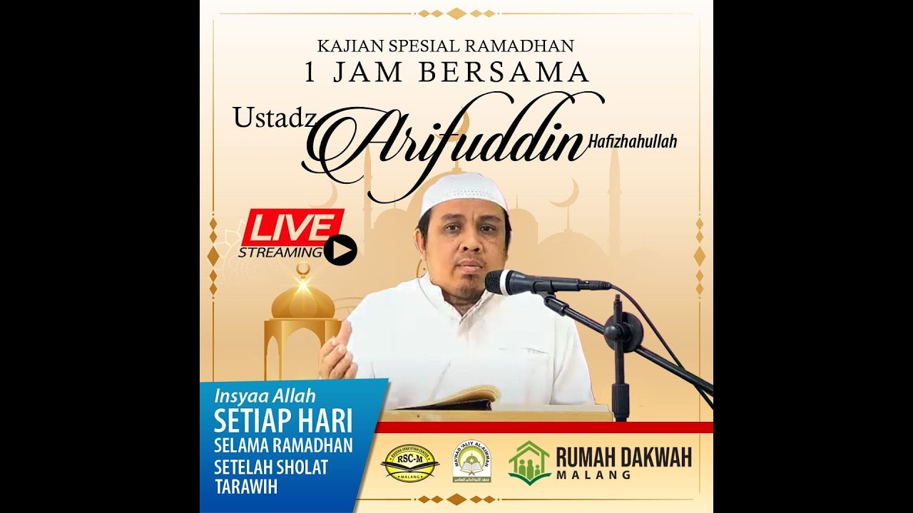 Ustaz Rafiuddin Kajian Spesial Ramadhan 1 jam Bersama Ustadz Arifuddin M.Pd.I - YouTube