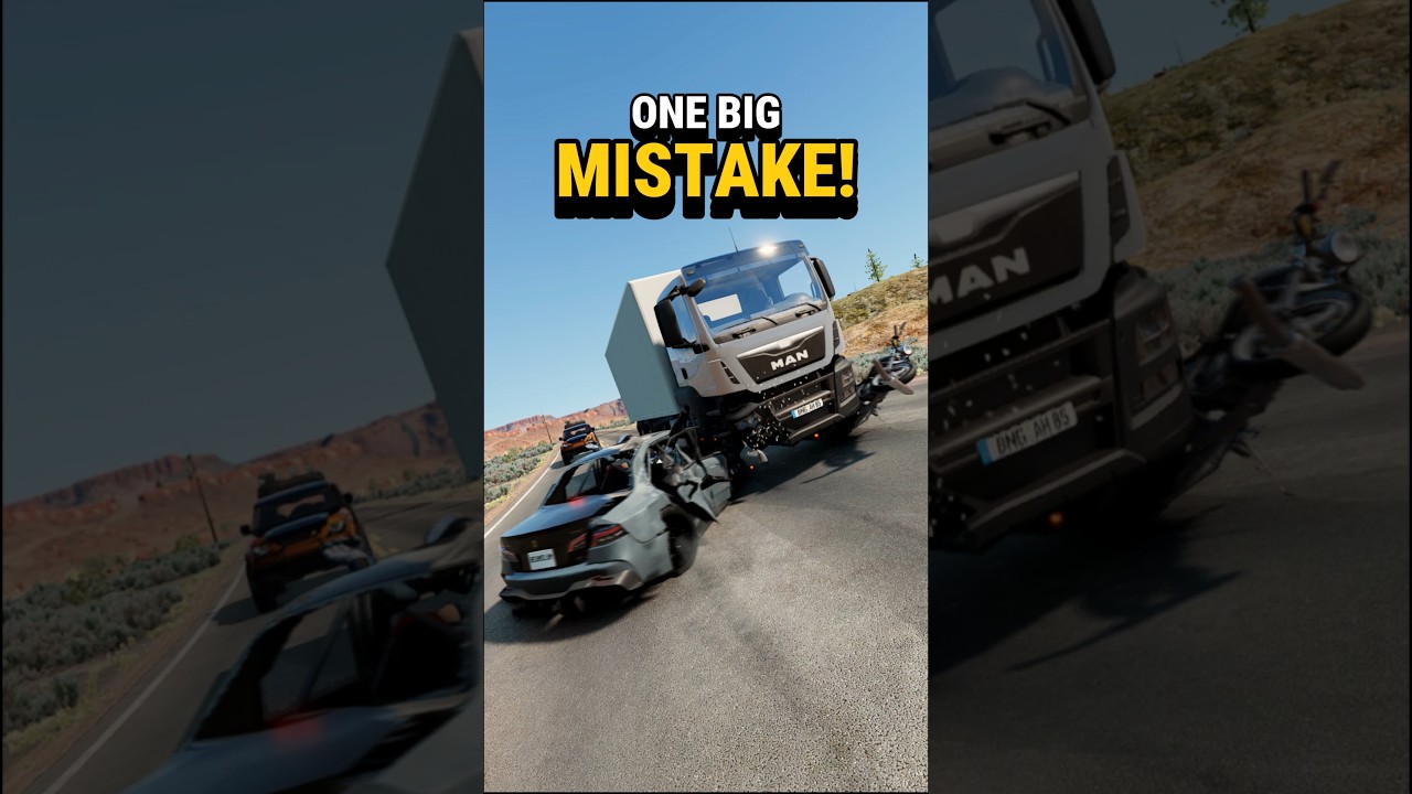 A Motorcycle Causes an Insane Chain Crash