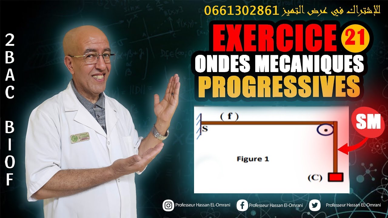 2BAC Biof | Ondes Mécaniques Progressives :EXERCICE 21 (corde cylindre) -avec Prof. hassan el omrani