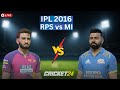 RPS vs MI  IPL 2016 - Rising Pune Supergiants vs Mumbai Indians - Cricket 24 Live TheGamingBunny