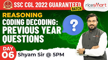 Coding Decoding | Most Asked Questions in Reasoning | SSC CGL | Reasoning By Shyam Asare