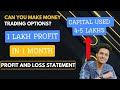 1 lakh profit in one month trading options  profit  loss report uploaded