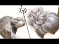 【 初心者の方必見！】５分でできる！くるりんぱ２つ！簡単に可愛くなるお団子のヘアアレンジ！How to:EASY MESSY BUN|  Bun Hairstyle | Updo Hairstyle