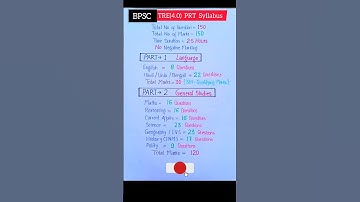 BPSC TRE 4.0 PRT(1-5) Syllabus 2025✅💯 #shorts #bpsc #prtsyllabus2025 #viral #bpscteacher #trending
