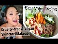 What I Ate on a HOT Summer Day (VEGAN RECIPES + MAKEUP) // vlog