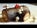 Easy Yule Log Cake for Christmas/Buche de Noel/Yule log recipe/Yule log cake/Chocolate log cake