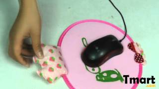 3.12 Pink Doll Mouse Pad Mat with Wrist Rest-C01021