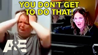 "That's Not Your Property!" - Angry Defendant Knocks Over Podium in Meltdown | Court Cam | A&E