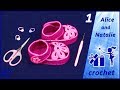 Пинетки крючком "Лялины туфельки". Часть 1. Alice and Natalie - crochet