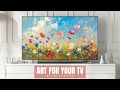 Wildflower tv art  vintage country landscape paintings  4k tv screensaver background