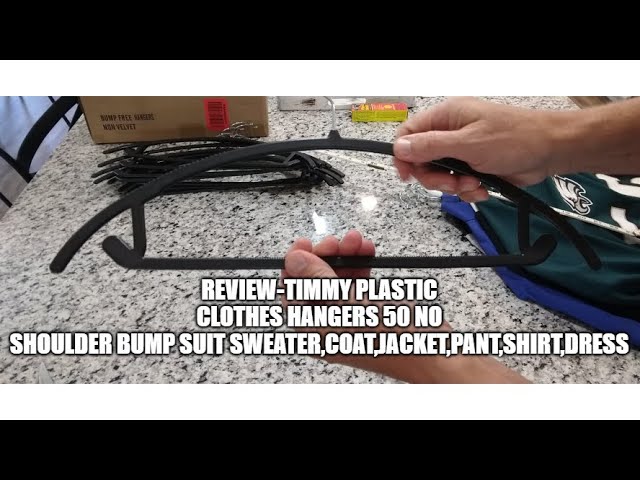 Review -Timmy Plastic Clothes Hangers 50 No Shoulder Bump Suit