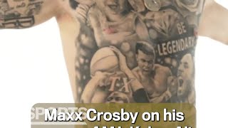 Maxx Crosby's Torso Tattoos Took 13 Hours