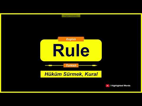 Rule Kelimesinin Türkçe Anlamı Nedir? (A2 Seviyesi)