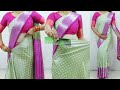 How to wear banarasi silk saree perfectly | Saree draping with comb trick | Wedding sari draping