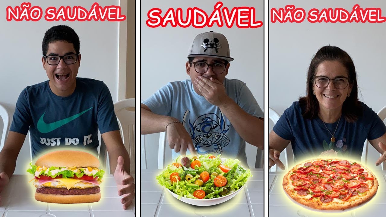 COMIDA SAUDÁVEL vs COMIDA NÃO SAUDÁVEL!! - Desafio