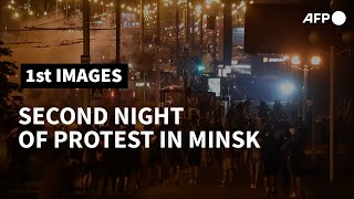 Second night of protests in Belarus after contested presidential vote | AFP