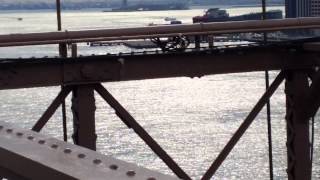 Statue of Liberty and Manhattan from Brooklyn Bridge