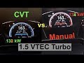 ACCELERATION BATTLE 200 km/h | Honda Civic 1.5 Turbo VTEC | MANUAL vs. CVT