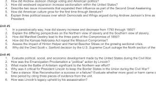 APUSH Final Exam Study Guide - Short Answer Unit #6