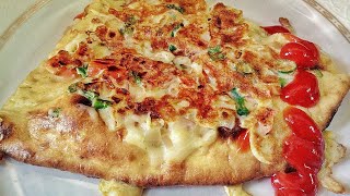 Roti / Nan / Bread Egg Pizza |  روٹی انڈا پیزا | रोटी अंडे पिज्जा | بيتزا بالبيض و الخبز | 面包鸡蛋比萨饼 |