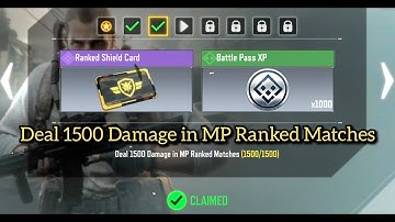 Call Of Duty Mobile Deal 1500 Damage in MP Ranked Matches Task Complete