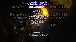 22 May 2026 Hindu Panchang for Today  Sacred Timings