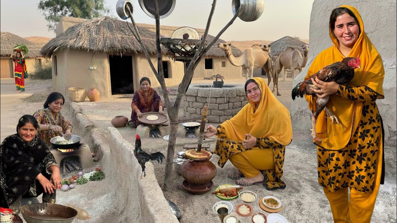 Village Women Cooking Routine in Pakistan | Traditional Desert Village Food | Desert Village Life