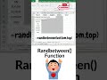 Randbetween() Function #excel #shortvideo #vialshorts #exceltricks #randbetween #advanceexcel